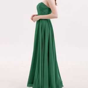 After Six Strapless Sweetheart Lux Chiffon Bridesmaids Long Formal Prom Dress 6